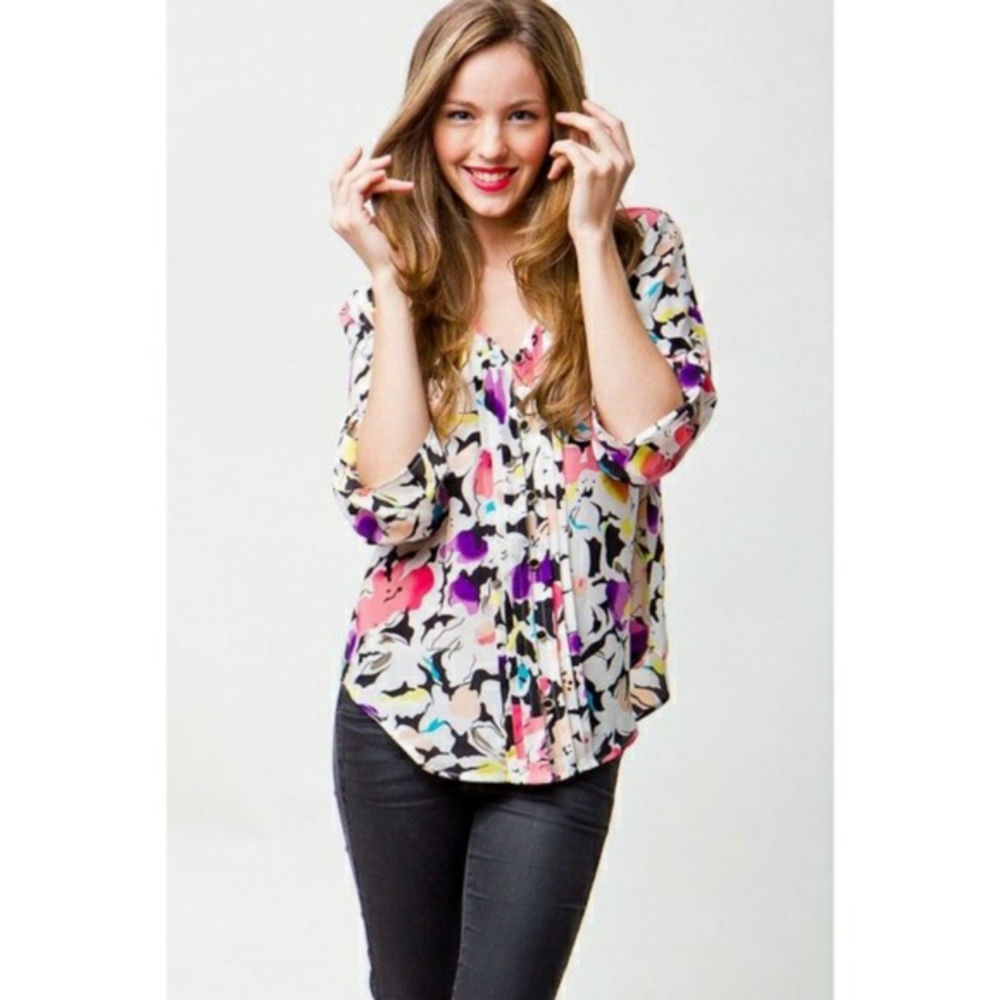 Yumi Kim Floral Lizzie Top in Confetti Print XS
